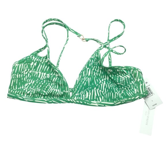 Jonathan Simkhai Aliana Printed Bikini Top Geometric Kelly Abstract Fern Green L - Picture 1 of 6